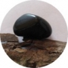 Obsidian - Rauchobsidian - Trommelstein, gebohrt