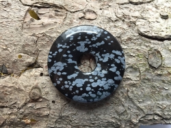 Obsidian - Schneeflockenobsidian - Donut (40 mm)