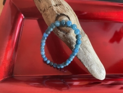 Apatit, blau - Armband - Kugeln - 6 mm