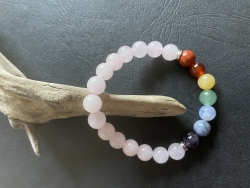 Chakren - Armband - Kugeln - Rosenquarz